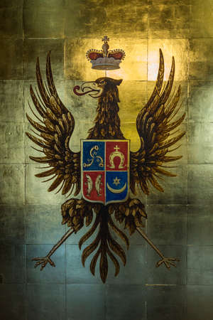 Nesvizh, Belarus-August 5, 2017:The Radziwill Family Coat of Arms Located in Nesvizh Historical and Cultural Museum-Reserve,August 5, 2017 in Nesvizh, Republic of Belarus.のeditorial素材