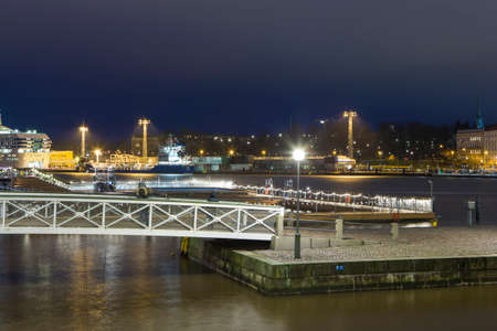 Helsinki, Finland - December 28, 2017: Central Quay of Helsinki in Front of the Famous City Market Hall (Hall Vanha Auppahalli) Opened in 1889 and Designed by Gustaf Nystrom in Helsinki, Finlandの写真素材