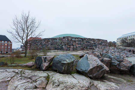 Helsinki, Finland -December 28, 2017: Church in the rock (Temppeliaukion Kirkko Built and Created by Timo and Tuomo Suomalainen in  1969) and Now Remaining One of The Renowned Architecture Landmarks In Finlandのeditorial素材
