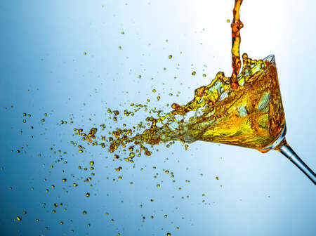 Liquids Photography. Plenty of Alcohol Drink Little Droplets Poured Out of The Clear Wine...