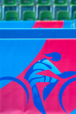 Minsk,Belarus-22 June,2019: Logo Of The Second European Games Road Cycling Competition in Minsk,...