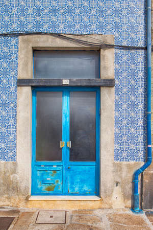 Travel Concepts. Traditional Portuguese Architecture. Fascade of Traditional Door in Lisbon in Portugal.Vertical imageの写真素材