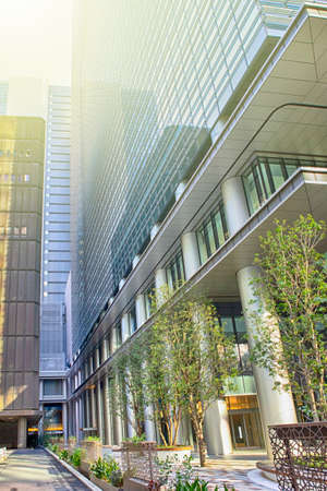 Tokyo Metropolitan Office Skyscraper Buildings At Daytime. Vertical Image Compositionの写真素材