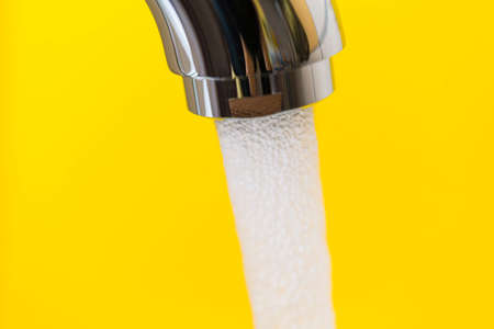 Macro Shoot of New Silver Water Tap. Horizontal Orientation