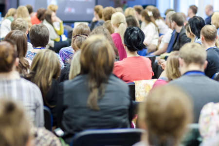 Large Group of People Attending Conference.Horizontal Image Composition