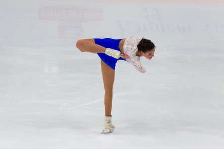 Minsk, Belarus â November 1, 2020: Professional Female Figure Skater Viktoria Iushchenkova from Israel  Performs Ladies Senior Free Skating Program on Ice Star Championship in November 1, 2020, in Minsk, Belarusのeditorial素材