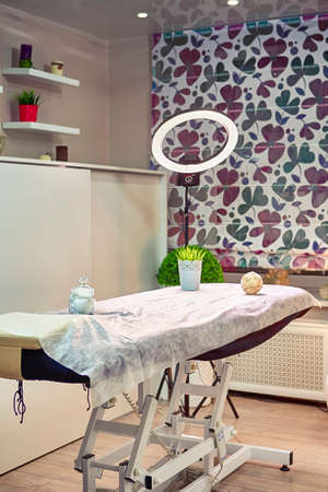 Healthcare Conceots. Interior of Modern Professional Beauty and Depilation Salon. Vertical Imageの写真素材