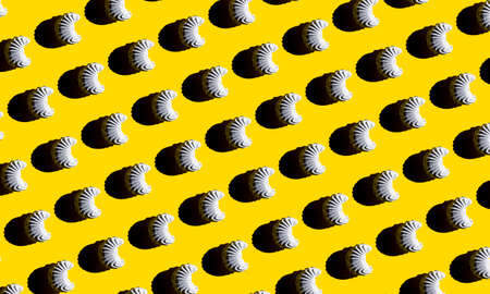 Variety of Nibbled Zephyr Flat Lay Colorful Pattern on Seamless Yellow Background as Concept For...