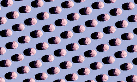 Variety of Whole Zephyr Flat Lay Colorful Pattern on Seamless Blue Background as Concept For Food Or Wallpaper Top View. Horizontal Imageの写真素材