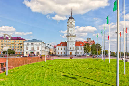 Mogilev, Belarus - September 11, 2021: Glory Square Formerly Known as Trade Square in Mogilev City at The Dneper Embankment in Belarusのeditorial素材