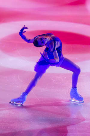 Minsk, Belarus â April 9, 2022: Female Figure Skater Kamila Valieva Performs Free Skating Program During Eteri Tutberidze Demonstrating Ice Show in April 9, 2022, in Minsk, Belarusのeditorial素材