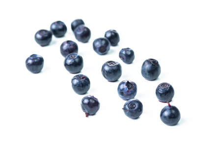 Fresh Forest Blueberries With Shallow Depth of Field Isolated on white Background. Horizontal Orientationの写真素材