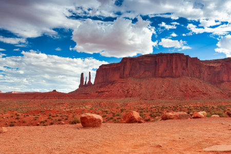 Buttes of Monument Valley in Utah State, United States Of America. Horizontal Composition.の写真素材
