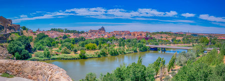 Spanish Travel Ideas. Scenic Panoramic View of the City of Toledo in Spain.Horizontal Shotの写真素材