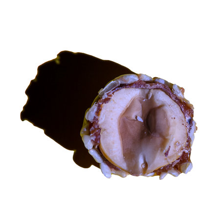 Flat Lay Pattern of Whole Nut Colorful Image Placed Isolated on Seamless Solid Background as Concept For Food Or Wallpaper Top View. Square Imageの写真素材