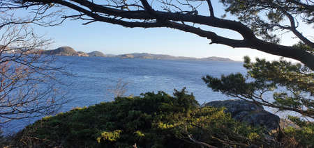 Sunny winters day at the southern most coast of Mandal, Norway