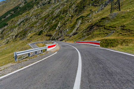 Transfagarasan mountain winding road with bridges.の写真素材