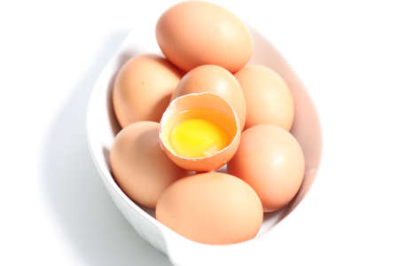 Egg yolks and whole eggs store significant amounts of protein and cholineの写真素材
