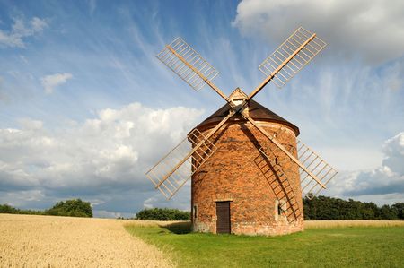 Windmill in Chvalkovice (Czech Republic)の写真素材