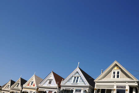 A close-up in Alamos Square - The Painted Ladies, San Francisco (USA)の写真素材