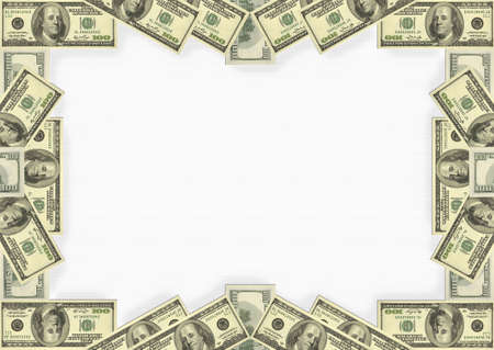 A frame made of dollarsの写真素材