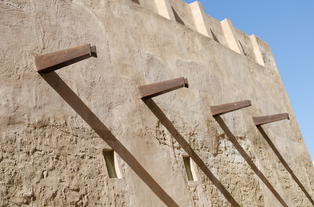 old town dubai traditional cooling tower buildingsの写真素材