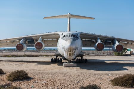 abandoned Soviet cargo plane left in the desert in Umm Al Quwains unused airfieldのeditorial素材