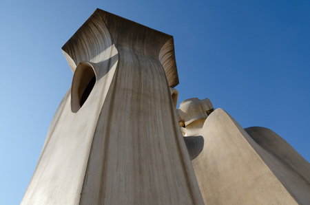Spain, Barcelona Casa Mila, 03/15/2015, Antoni Gaudi art at Casa Mila, La Pedrera