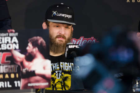 United Arab Emirates, Abu Dhabi, 04/11/2014, UFC fight night ,  Abu Dhabi, Nogueria vs Nelson post fight press conference. Roy Nelsonのeditorial素材