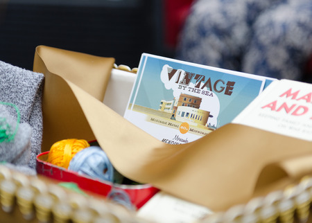 England, Morecambe, 08162015, Vintage by the sea weekend at the Midland Hotel. Vintage postcard.のeditorial素材