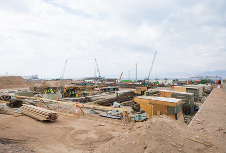 Aqaba, Jordan, 10/10/2015, Foundation construction at the Aqaba new port