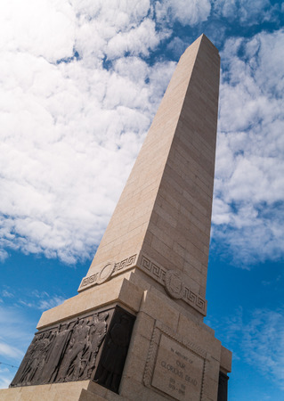 Blackpool, England, 11/11/2015, World War cenotaph, war memorial on a sunny Remembrance Day in november.のeditorial素材