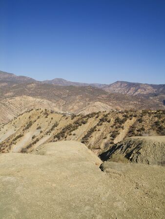 Morocco, North Africa, 05/05/2016, The rugged famous Atlas mountain landscape terrain, in Morocco, North Africaのeditorial素材