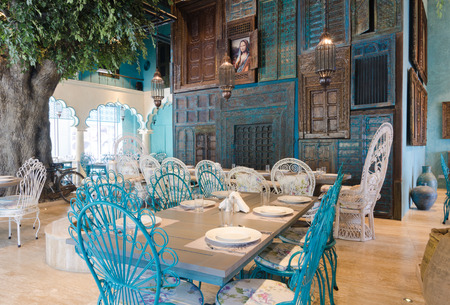 Dubai, United Arab Emirates, 04/29/2016, House of Curry indian restaurant interiors, Dubai, JBR, The Walkのeditorial素材