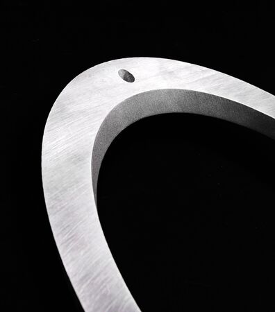 stainless steel laser cutout futuristic shape cutoutsの写真素材