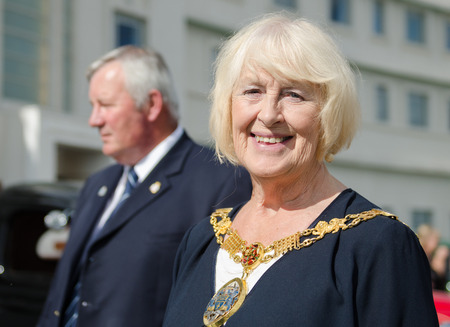 Lancaster, England, 05/05/2017, Councillor June Ashworth, mayor of Lancaster england visits the midland hotel in morecambe.のeditorial素材