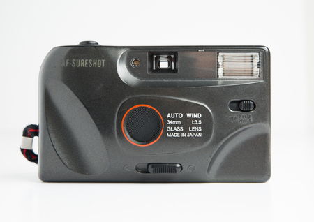 london, england, 05/05/2019  a retro vintage 1990s Canon Sure shot Auto Focus AF Matic f 35 mm film...