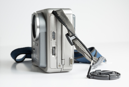 london, england 05/05/2019 Rare Sony Mavica MVC-FD7 3.5" Vintage floppy disk digital camera, isolated on a white background. Vintage retro technology.のeditorial素材