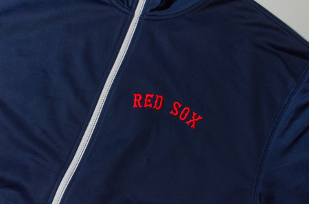 london, england, 05/05/2018 A retro rare Boston Red Sox Majestic Zip Up Embroidered Sweatshirt...
