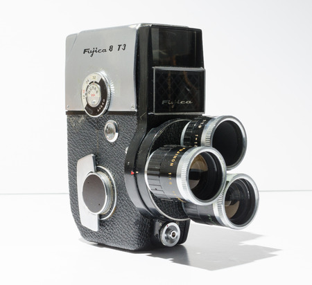 london, england, 05/05/2019 A rare Vintage Fujica 8 T3 8mm Cine Camera. 8mm movie analogue film...