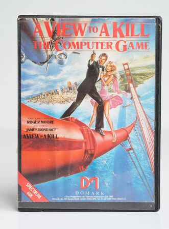 london, england, 05/05/2018 Retro vintage spectrum 48k arcade video game classic a view to a kill...