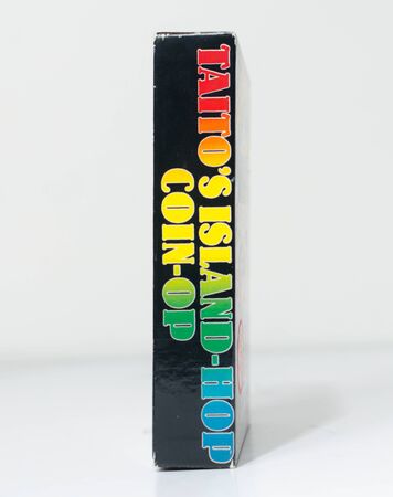 london, england, 05/05/2018 Retro vintage spectrum 48k arcade video game classic rainbow island by ocean software, in a big box rare format. collectors nostalgic 8 bit computer game.のeditorial素材