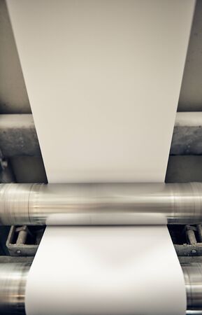 A toilet paper making machine, producing toilet and bathroom paper rolls due to Corona virus panic...