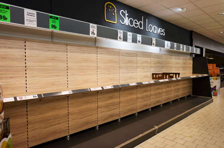 london, englnad, 17/03/2020 panic buying due to coronavirus and lockdown isolation, leaves...