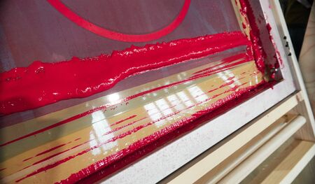 Creative silk screen mesh screen frames at a screen printing art and creative club. Acrylic print...