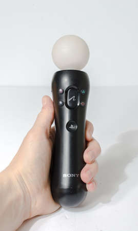 london, england, 05/04/2020 A Sony PS3/PS4 Original Sony PLAYSTATION Move Controller with charge...