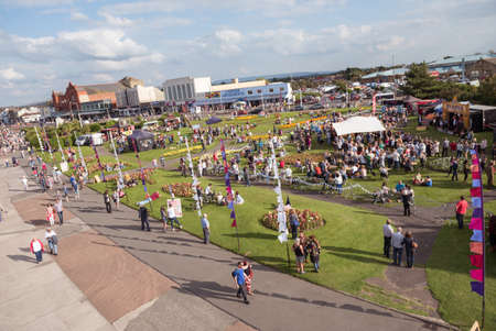 morecambe, england, 15/01/2020 Before the coronavirus pandemic, crowds and people socialising at a vintage weekend show in england. People close to each other in a busy packed vintage event spreading the virus.のeditorial素材