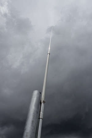 Lightning rod heading to the sky before the stormの写真素材