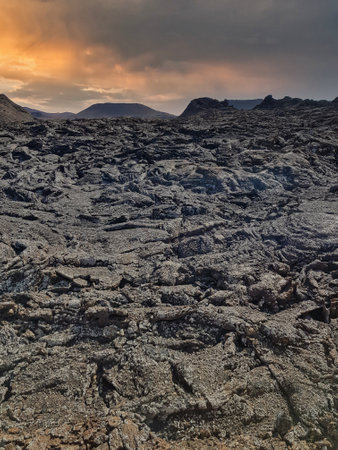 Volcanic landscape of Lanzarote, Canary Islands, Spainの写真素材