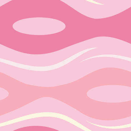 Mid-century pink curvy wavesのイラスト素材